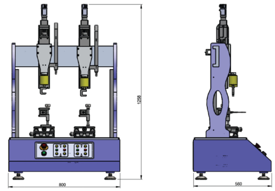 1258*800*560mm Dua stasiun Sway Rocking Force Tester untuk presisi 150mm Maximum Test Trip