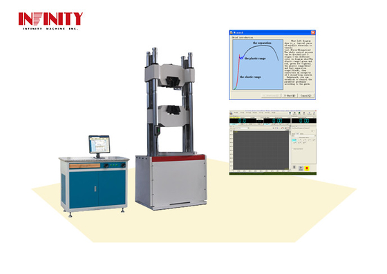 Max tensilespace 1000mm Mesin pengujian universal hidrolik untuk Sampel datar Ketebalan Clamping 0-60mm