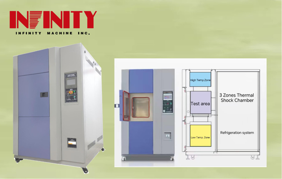 500x400x400mm Ukuran Kamar Internal Programmable suhu Impact Test Chamber dengan Kondensor udara-dingin