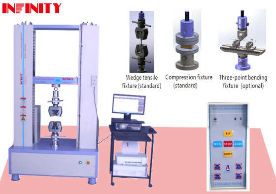 Mesin pengujian ketegangan servo universal yang dikendalikan kain Unit switchable Lbf/In2