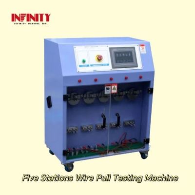 Panasonic Servo Motor Drive Lima Stasiun Wire Pull Testing Machine dengan 45ms Percepatan / Perlambat Waktu