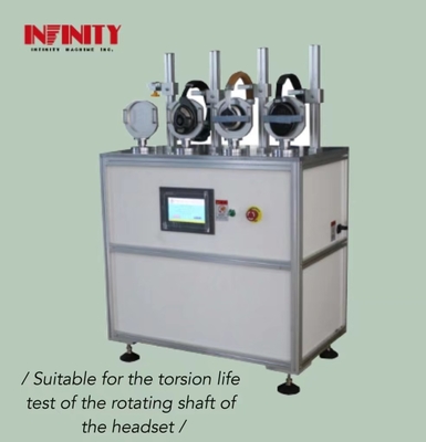 AC Servo Motor Drive Headphone Torsion Life Testing Machine untuk sudut tes yang tepat dan kecepatan rotasi