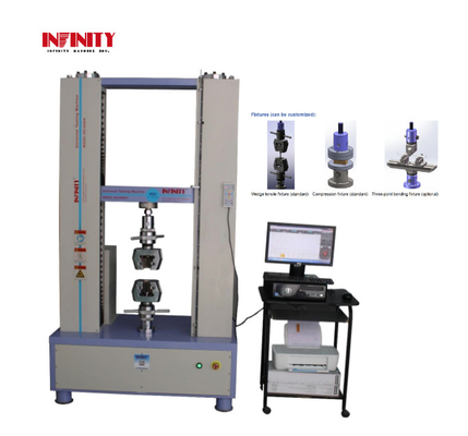 100KN Servo dikendalikan Universal Tensile Testing Machine untuk mendorong dan membengkokkan tes