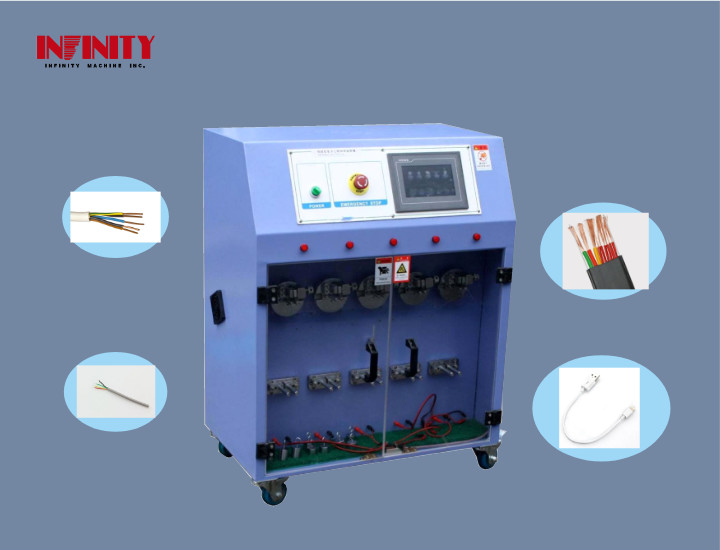 PLC Control Lima Stasiun Mesin Uji Tarik Kawat untuk Uji Resistensi Lipat Swing