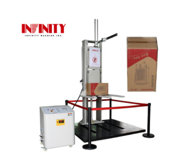 Karton Zero Drop Testing Machine For Packing Box Container Zero Height Drop Test Edge side corner test (Mesin pengujian penurunan nol untuk kotak kemasan)