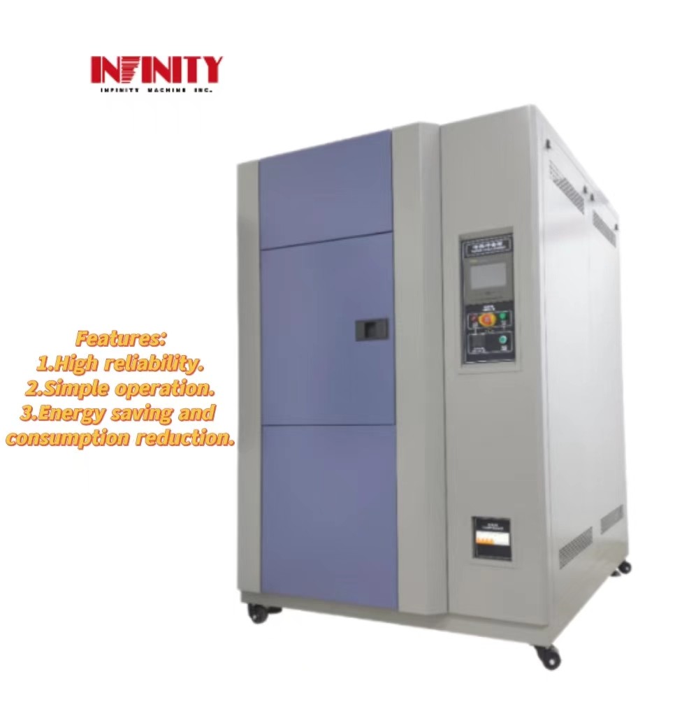 Tiga Kotak Keandalan Tinggi diprogram Dingin dan Panas Impact Test Chamber untuk Industri Mesin