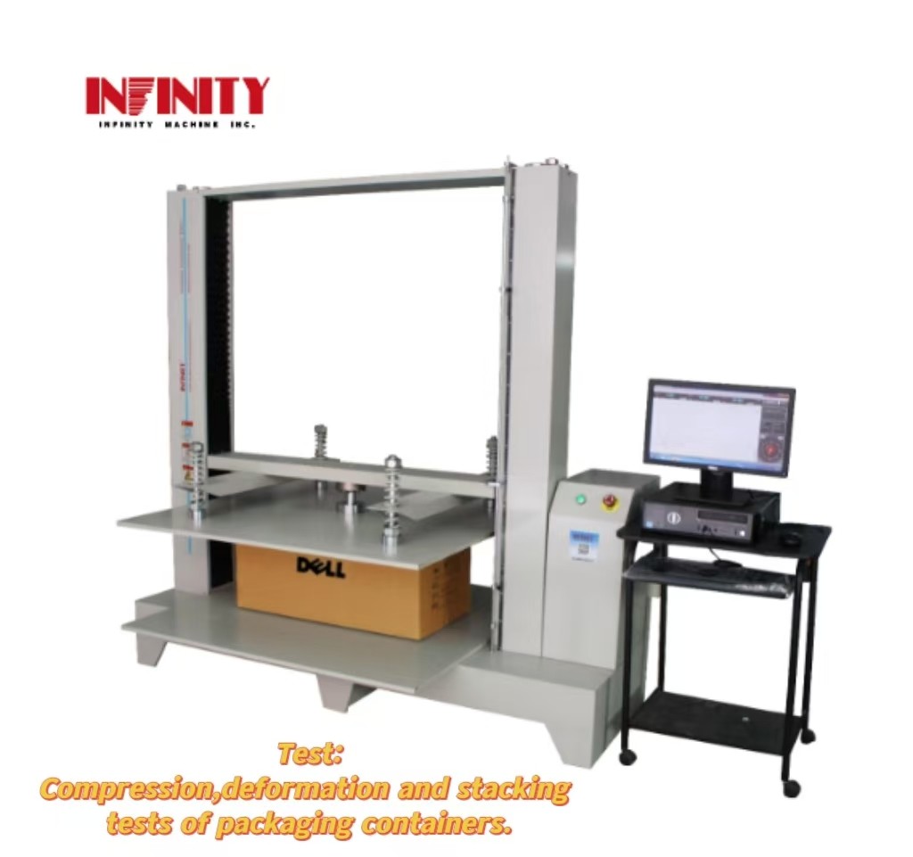 ISO2872 Standar pengujian kekuatan kompresi Paket Container Compression Tester