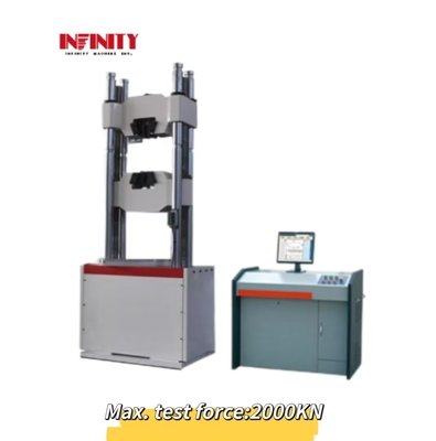 Mudah dioperasikan 2000KN Micro Electro Hydraulic Servo Mesin pengujian kompresi tarik